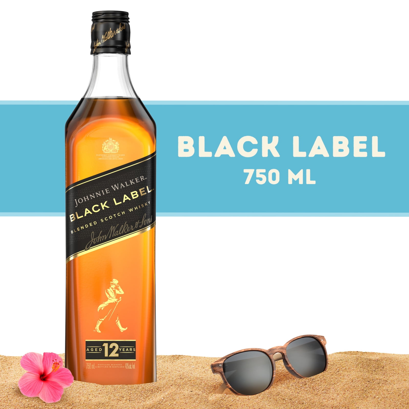 Johnnie Walker Black Label Blended Scotch Whisky, 750 ml - Walmart.com