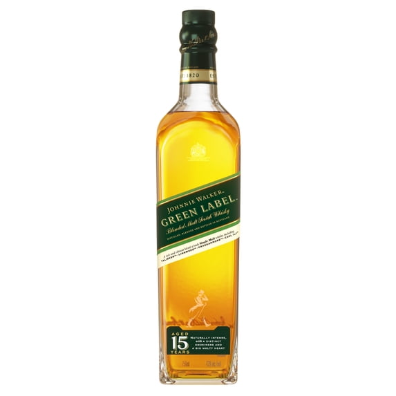 Johnnie Walker Green Label Blended Malt Scotch Whisky, 750 mL, 43% ABV