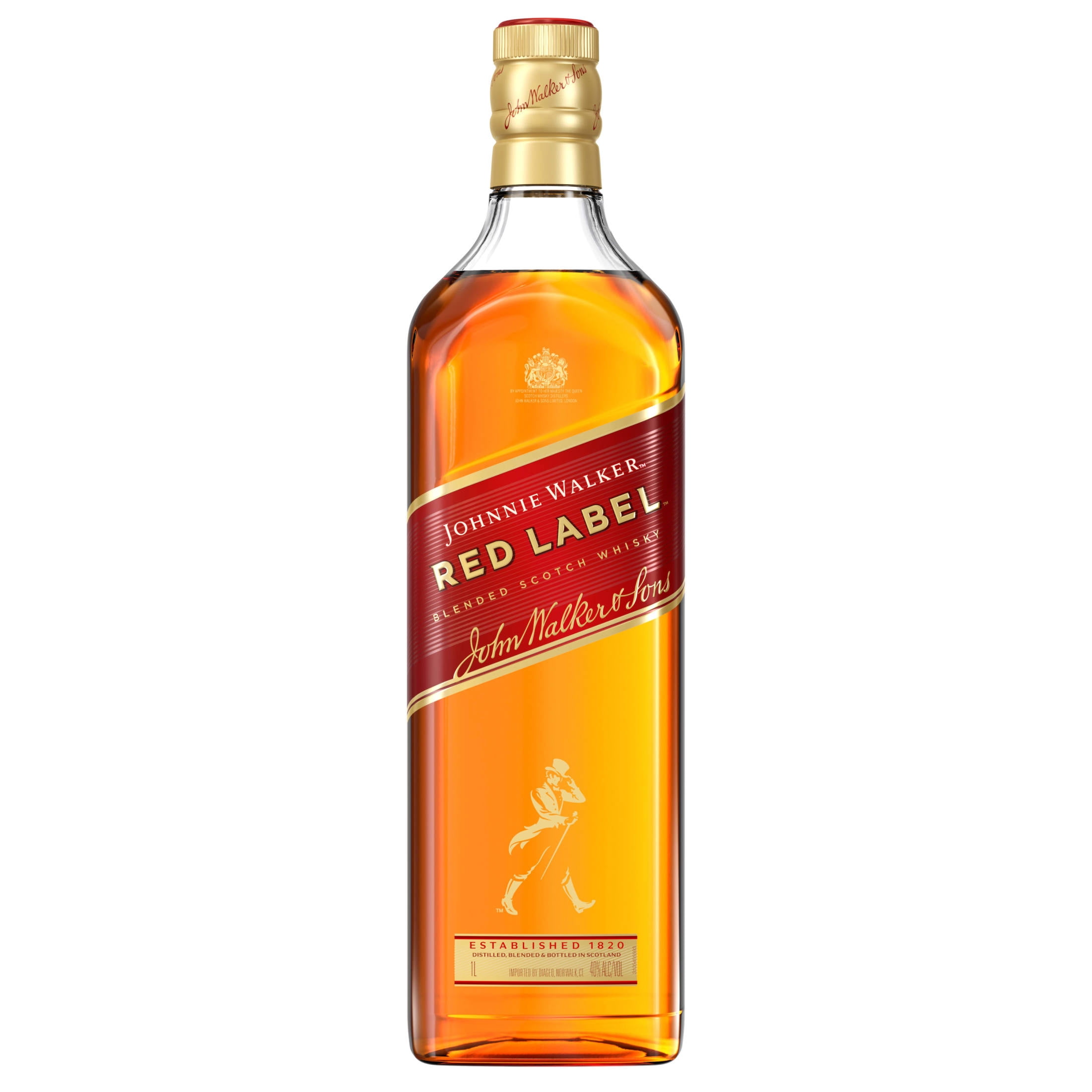 Johnnie Walker Red Label Blended Scotch Whisky, 1 L, 40% ABV - Walmart.com