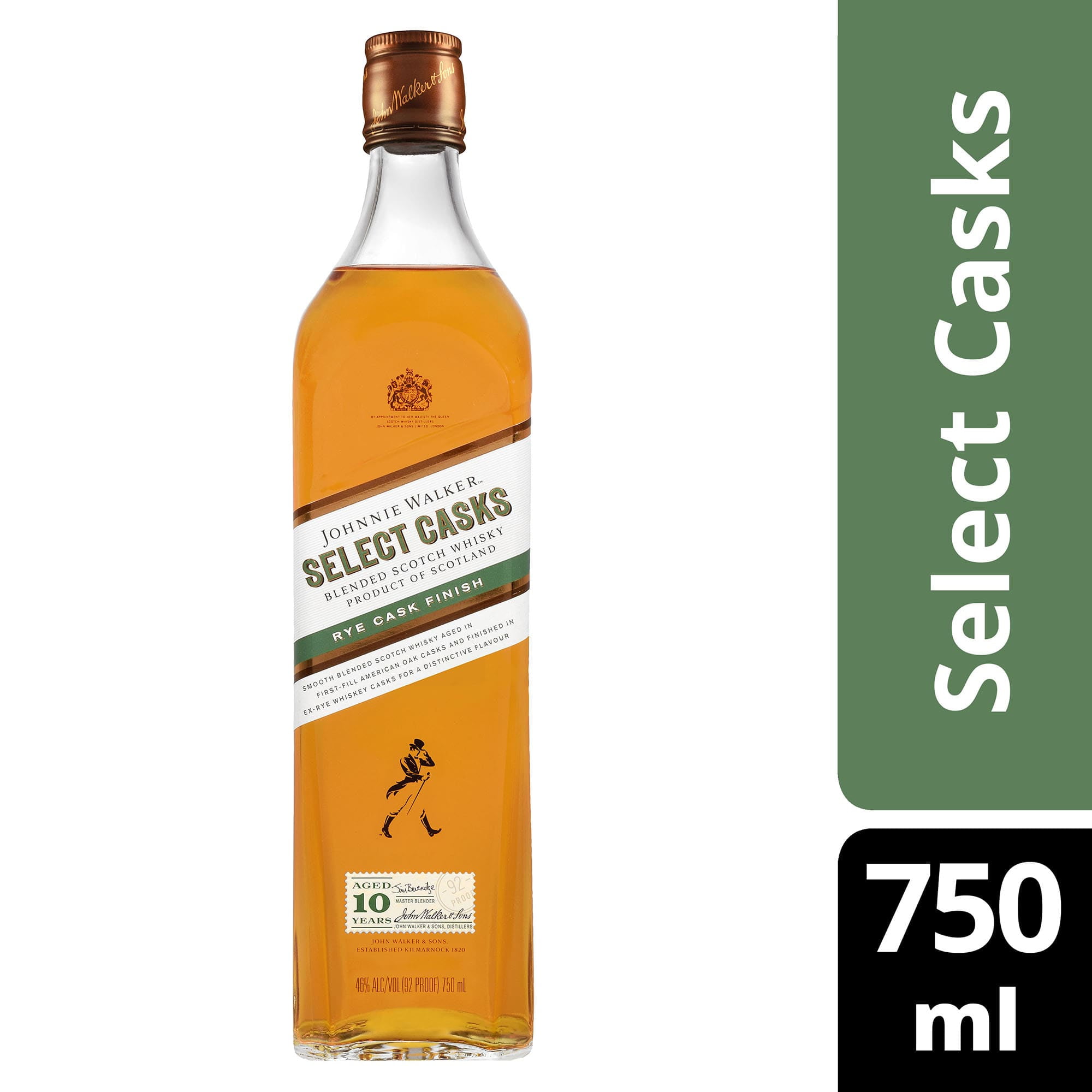 Johnnie Walker Select Casks Rye Cask Finish Blended Scotch Whisky, 750
