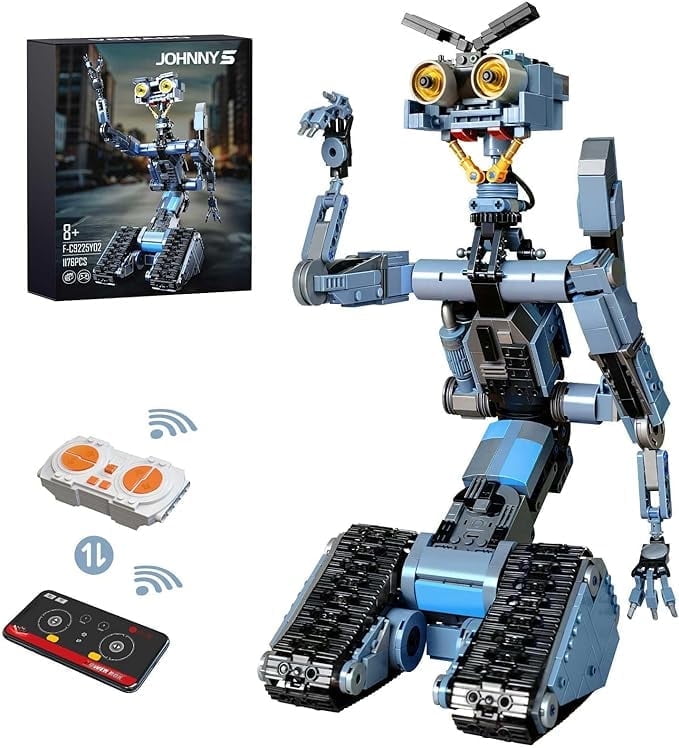 Johnny 5 Robot Building Block Set With Motor, Short Open