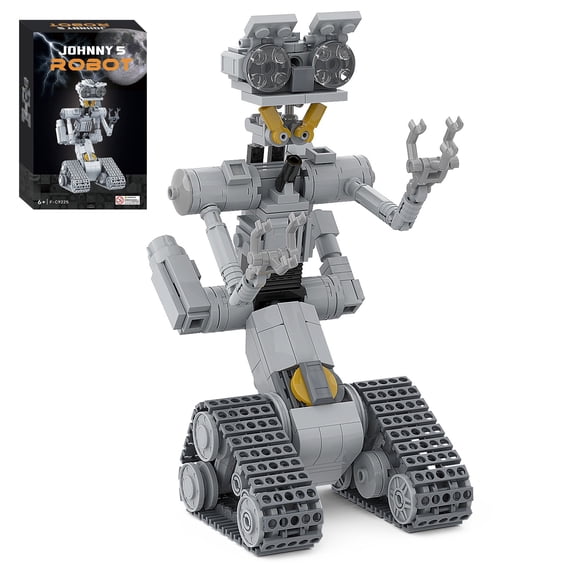 Johnny 5 Robot Building Blocks Set Articulated Tracked Robot Model Playset 313pcs