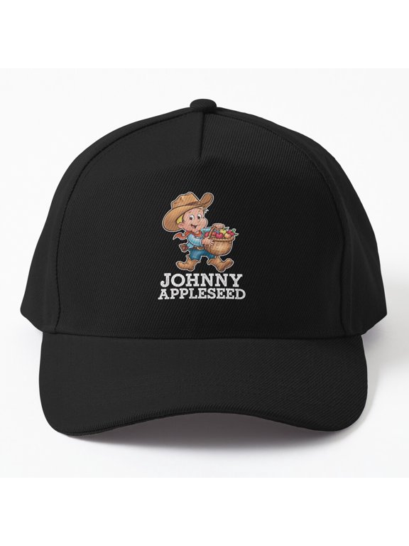 Johnny Appleseed Baseball Cap, Apple Farmer Cartoon Orchard Design, Classic Hat