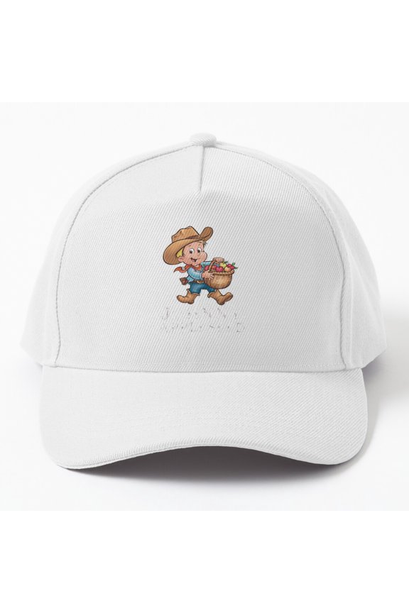 Johnny Appleseed Baseball Cap, Apple Farmer Cartoon Orchard Design, Classic Hat