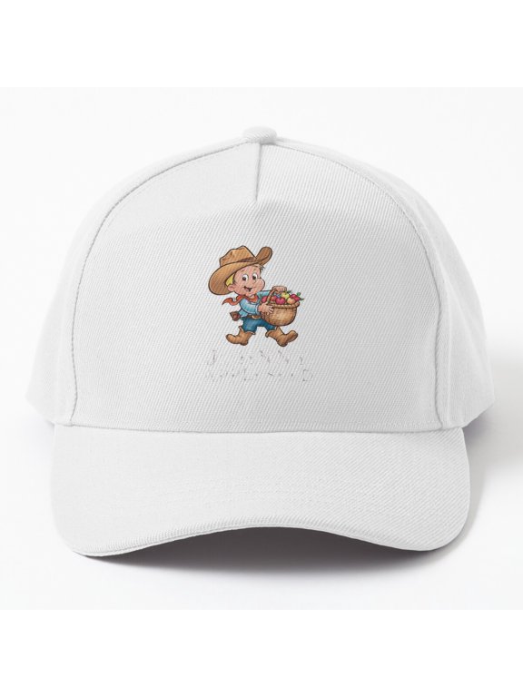 Johnny Appleseed Baseball Cap, Apple Farmer Cartoon Orchard Design, Classic Hat