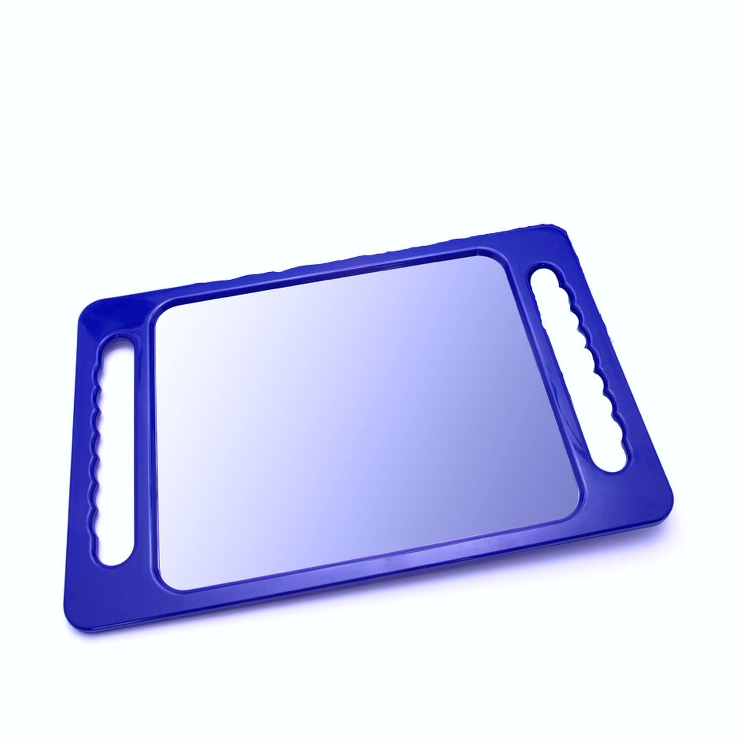 Johnny B Large Handheld Lightweight Rectangular Mirror with Double Handle for Barbers, Hairdresser, Home