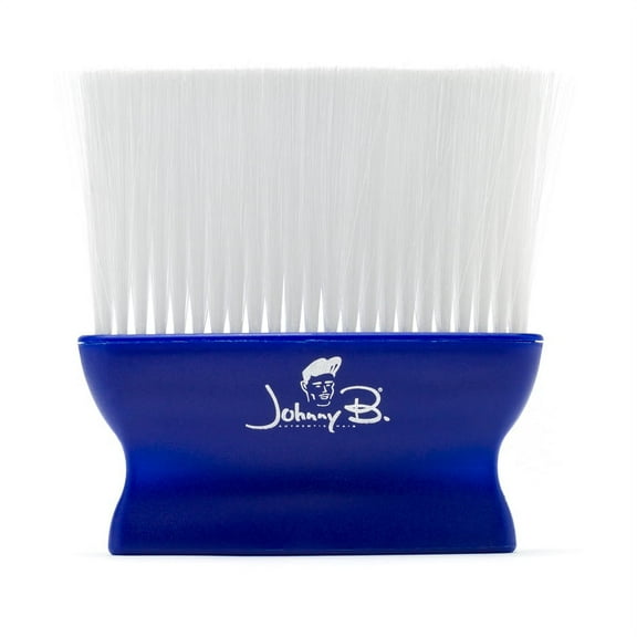 Johnny B Professional Barber Neck Duster with Soft, Long Bristles (Blue)