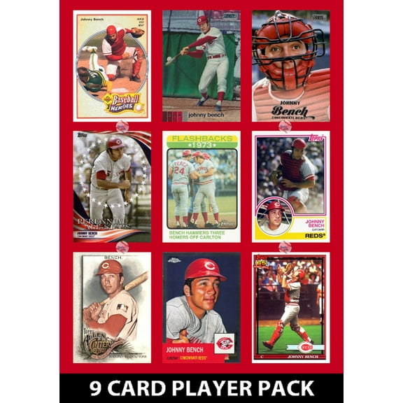 Johnny Bench Cincinnati Reds 9 Card Legend Pack Topps Bowman