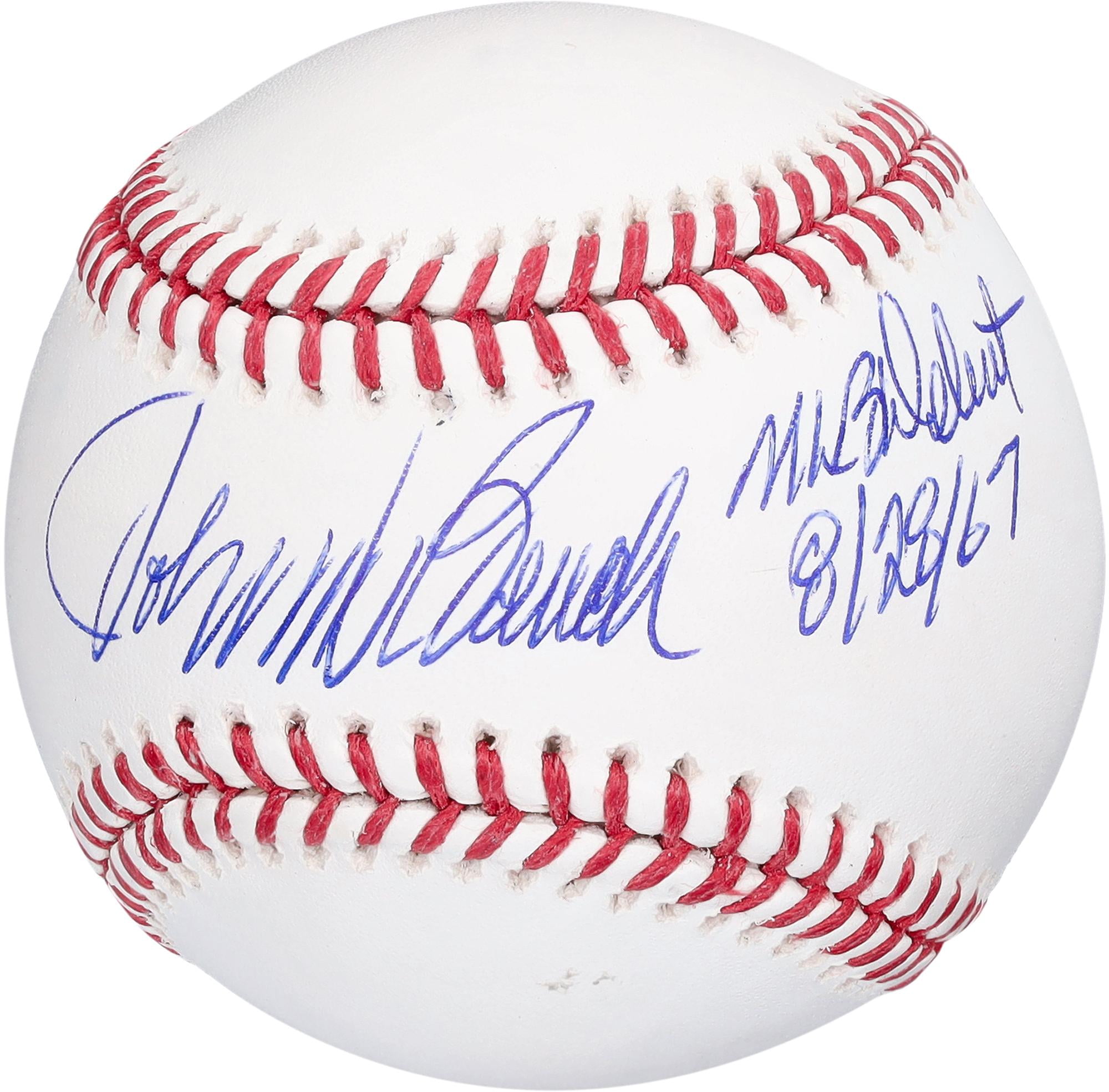 Johnny Bench Cincinnati Reds Autographed Baseball MLB Debut 8/28/67 Inscription - Fanatics Authentic Certified