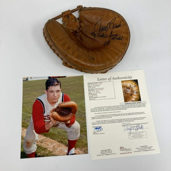 Johnny Bench Signed 1968 Rookie Game Issued Catcher's Mitt Gove JSA COA