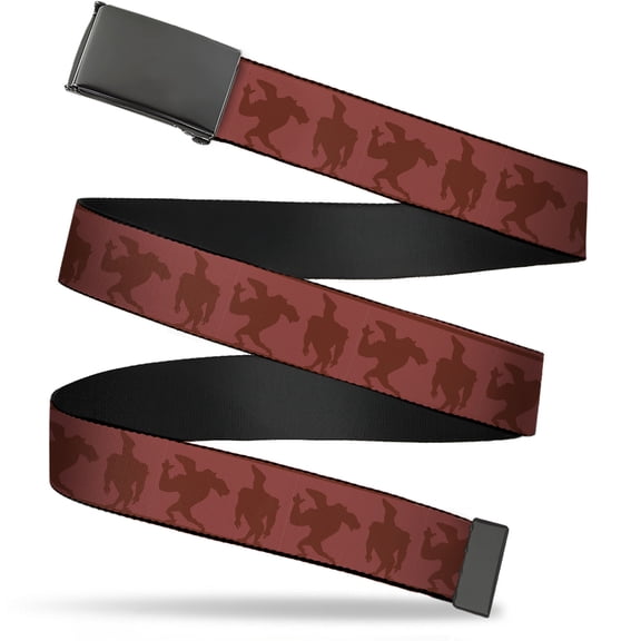 Adjustable Belt, Clamp Buckle, Cut-to-Fit, Johnny Bravo Pose Turn Silhouettes Reds