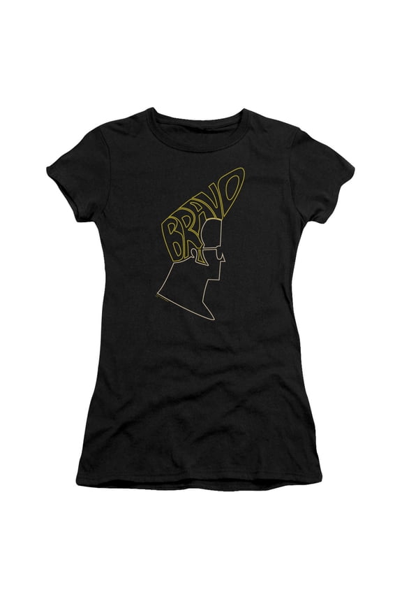 Juniors: Johnny Bravo - Bravo Hair Apparel Womens T-Shirts - Black