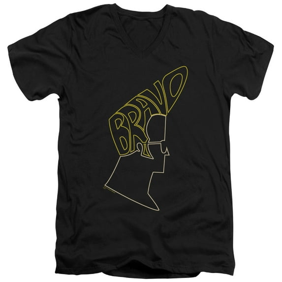 Johnny Bravo - Bravo Hair - Slim Fit V Neck Shirt - Large
