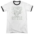 thumbnail image 1 of Johnny Bravo Bravo Style Adult Ringer White/Black, 1 of 1