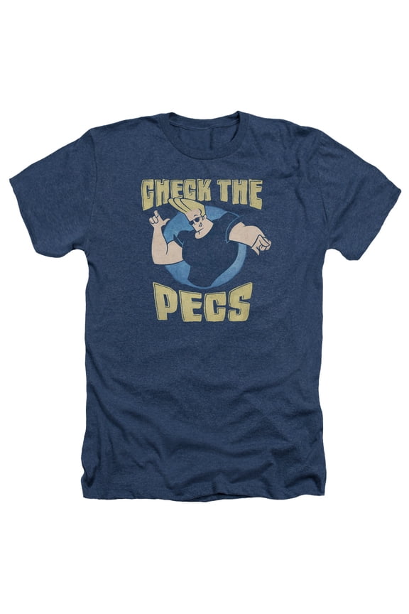 Johnny Bravo - Check The Pects - Heather Short Sleeve Shirt - Medium