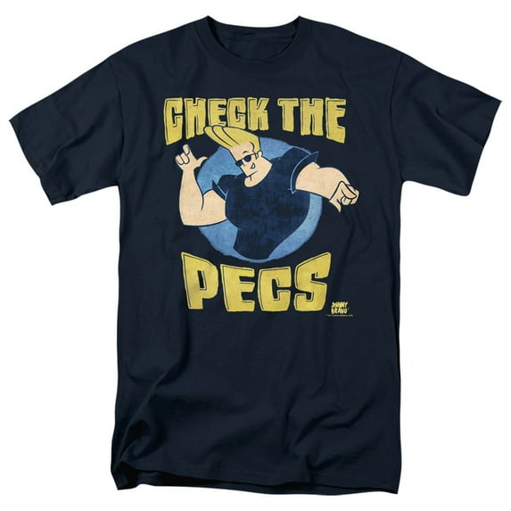 Johnny Bravo Check The Pects Officially Licensed Adult T-Shirt 5XL