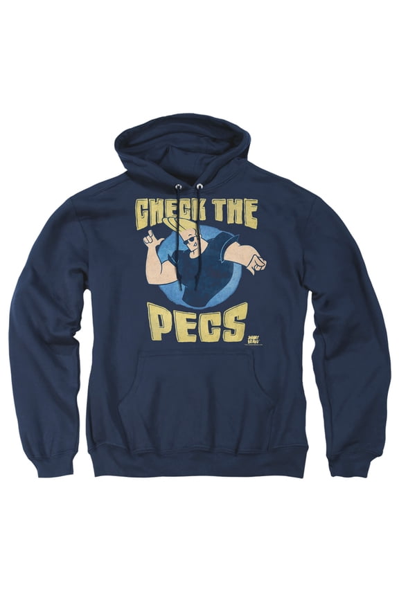 Johnny Bravo - Check The Pects - Pull-Over Hoodie - Large