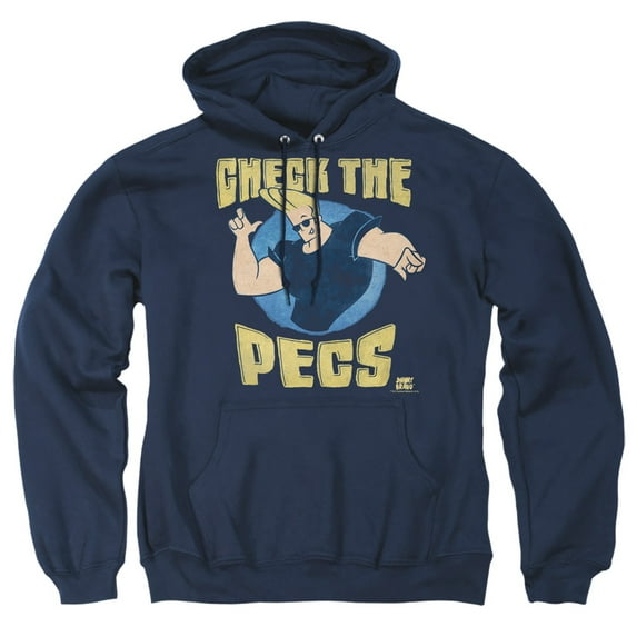 Johnny Bravo - Check The Pects - Pull-Over Hoodie - X-Large