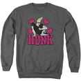 thumbnail image 1 of Johnny Bravo Hunk Adult Crewneck Sweatshirt Charcoal, 1 of 1