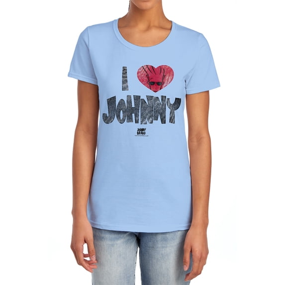 Johnny Bravo I Heart Johnny Women's T Shirt, Light Blue, 2X-Large