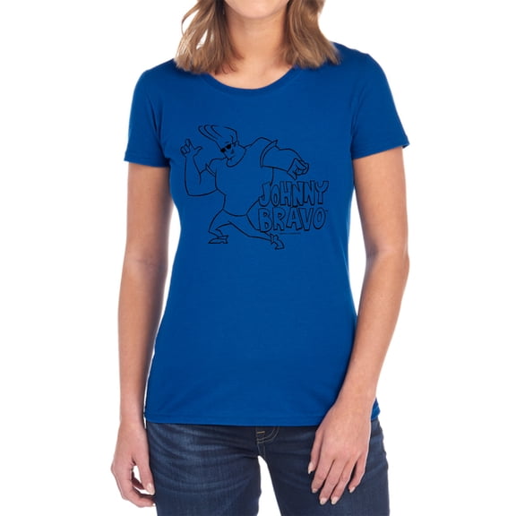 Johnny Bravo Jb Line Art Women's T Shirt, Royal, Small