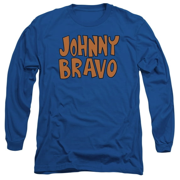 Johnny Bravo Jb Logo Long Sleeve Adult 18/1 T-Shirt Royal Blue