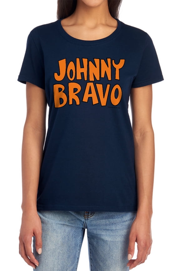 Johnny Bravo Jb Logo Women's T Shirt, Navy, Small