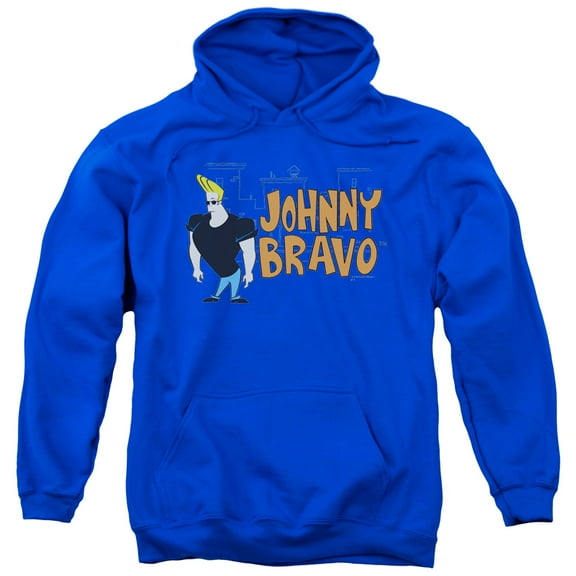 Johnny Bravo Johnny Logo Adult Pullover Hoodie Sweatshirt Royal Blue