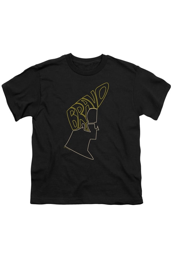 Johnny Bravo Men's Bravo Hair Youth T-shirt Black