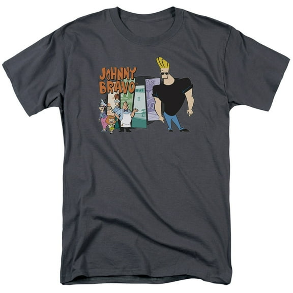 Johnny Bravo Men's Johnny & Friends T-shirt Grey