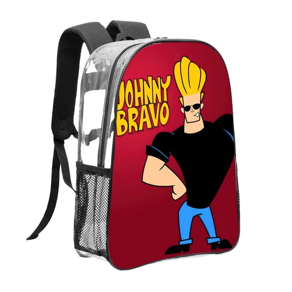 Johnny Bravo Pattern Transparent Backpack Lightweight And fashionable Showcasing Personality And Leading The Trend