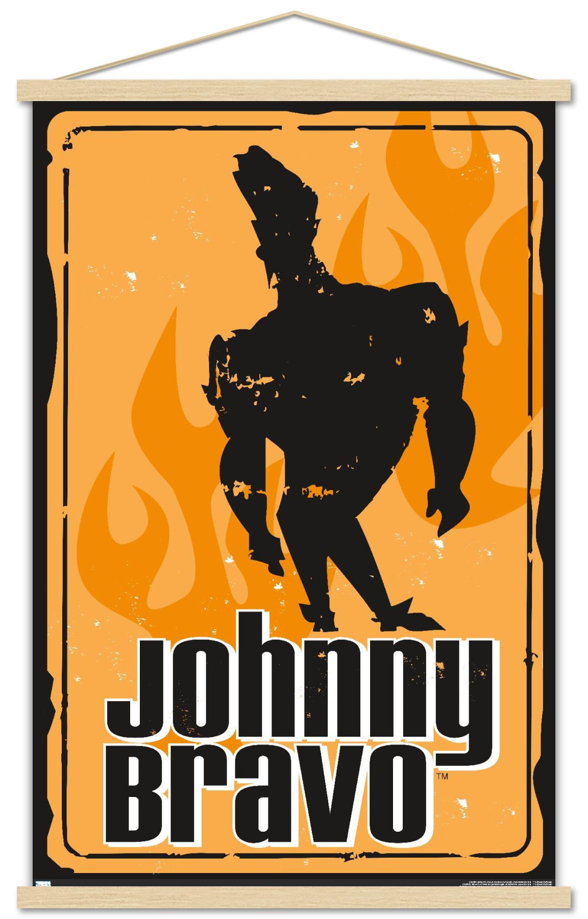 Johnny Bravo - Sign Wall Poster with Wooden Magnetic Frame, 22.375" x 34"