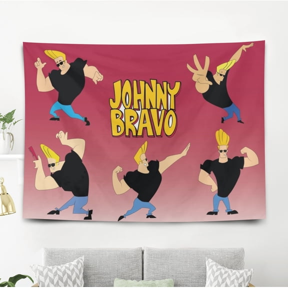 Johnny Bravo Tapestry Gift Wall Hanging Backdrop for Room Bedroom Girls Fans Background Banner Party Birthday Supplies Decor