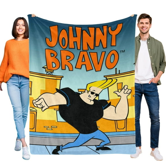 Johnny Bravo Throw Blanket Gifts for Fans Lover Girls Boys Women Present Hoodie Him Bed 30"x40"