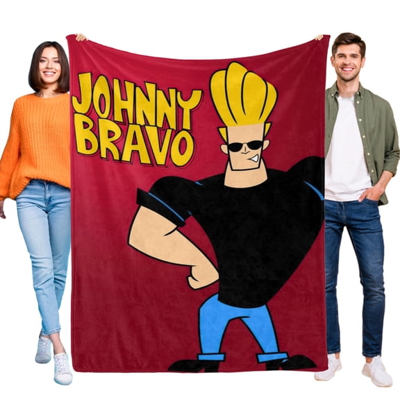 Johnny Bravo Throw Blanket Gifts for Fans Lover Girls Boys Women Present Hoodie Him Bed 30"x40"