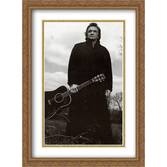 Johnny Cash 2x Matted 28x40 Large Gold Ornate Framed Art Print