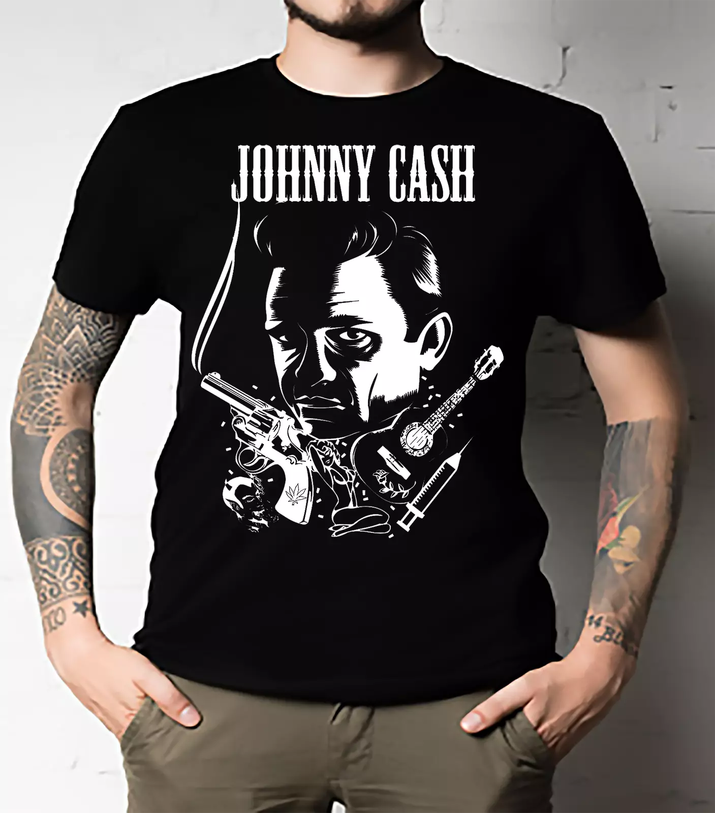 Johnny Cash At Folsom Prison Tshirt The Man In Black Hank Williams ...