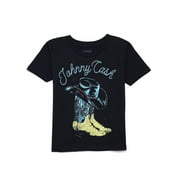 FENDER Johnny Cash Boys Boots Cotton Graphic Tee with Short Sleeves, Sizes 4-18