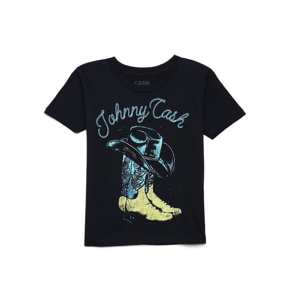 Johnny Cash Boys Boots Cotton Graphic Tee with Short Sleeves, Sizes 4-18