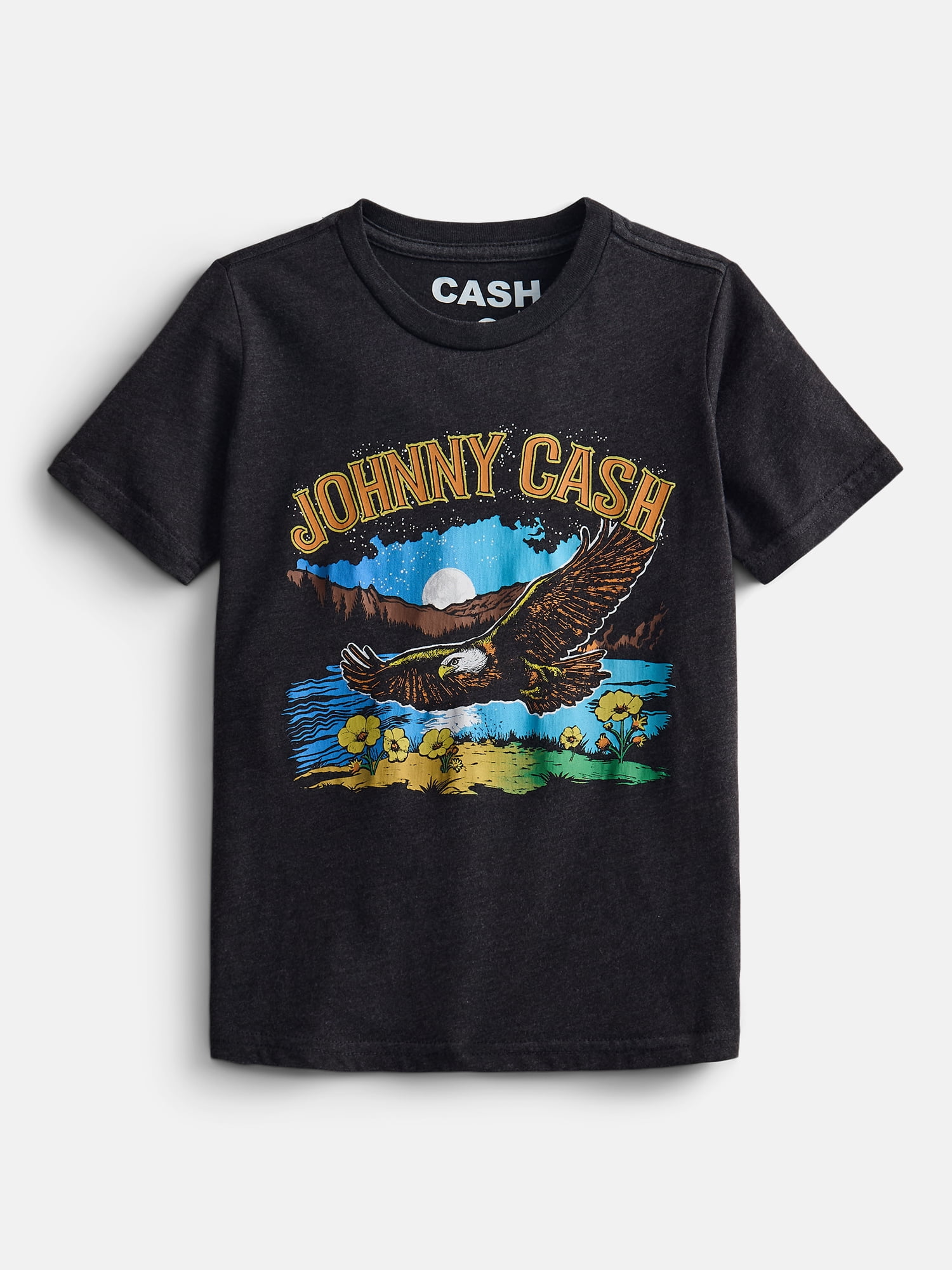 Johnny Cash Boys' Graphic Tee with Short Sleeves, Sizes 4-18