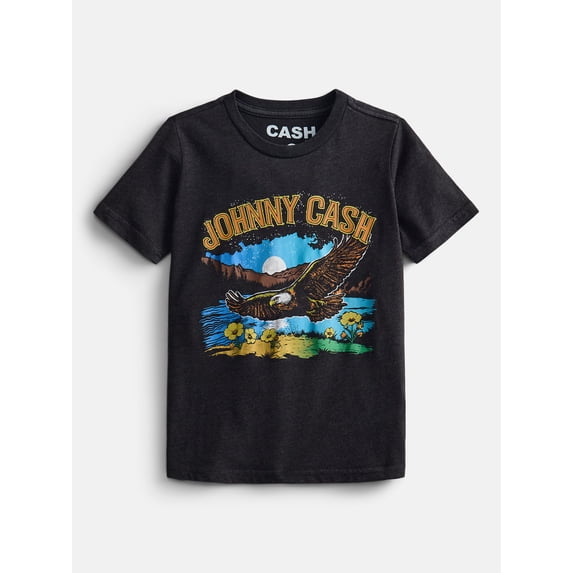 Johnny Cash Boys' Graphic Tee with Short Sleeves, Sizes 4-18