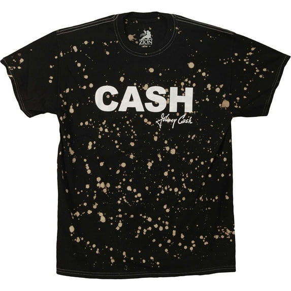 Johnny Cash Men's Cash Block Splatter T-shirt Black