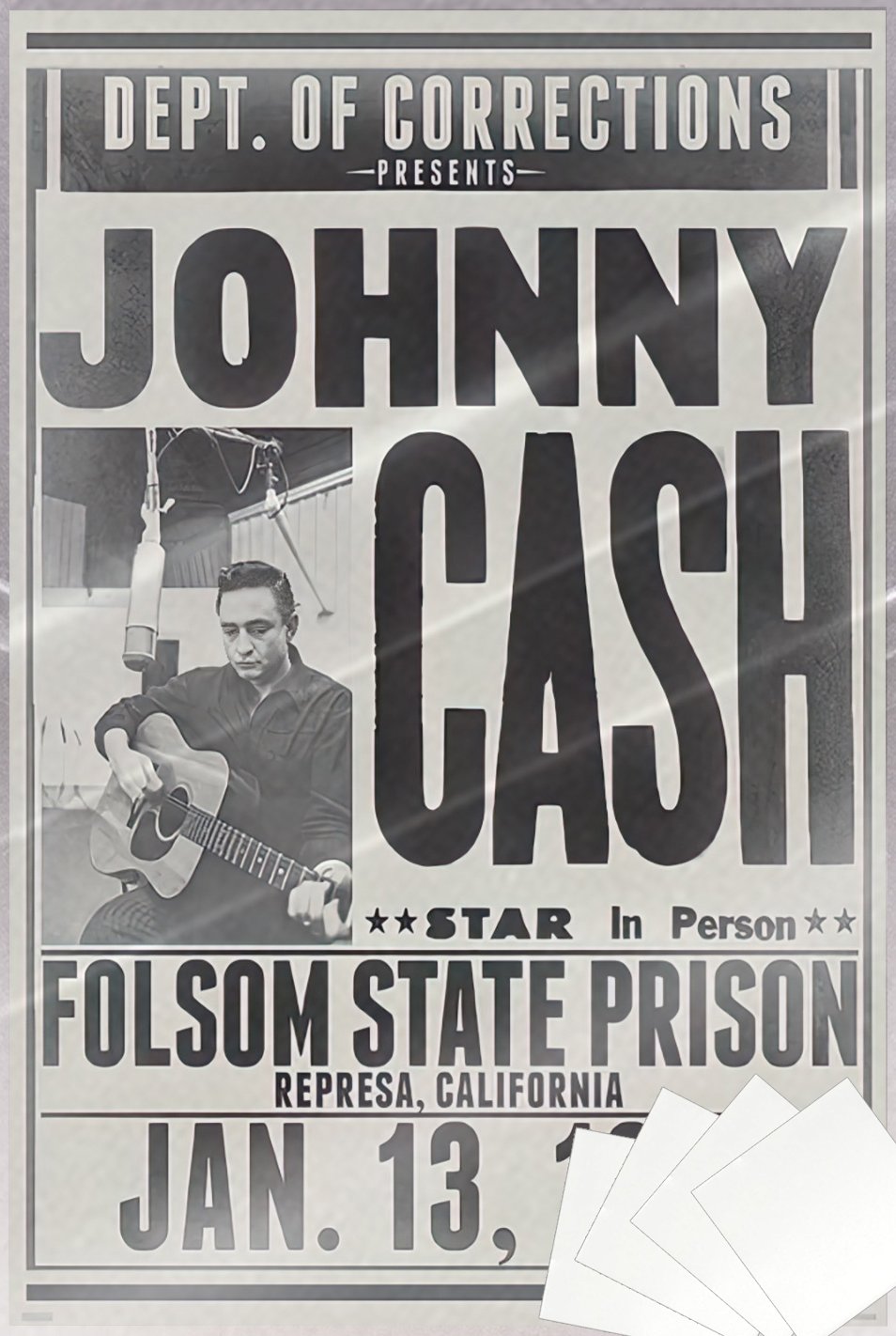Johnny Cash - Music Poster (Folsom State Prison - Jan. 13, 1968 Promo ...