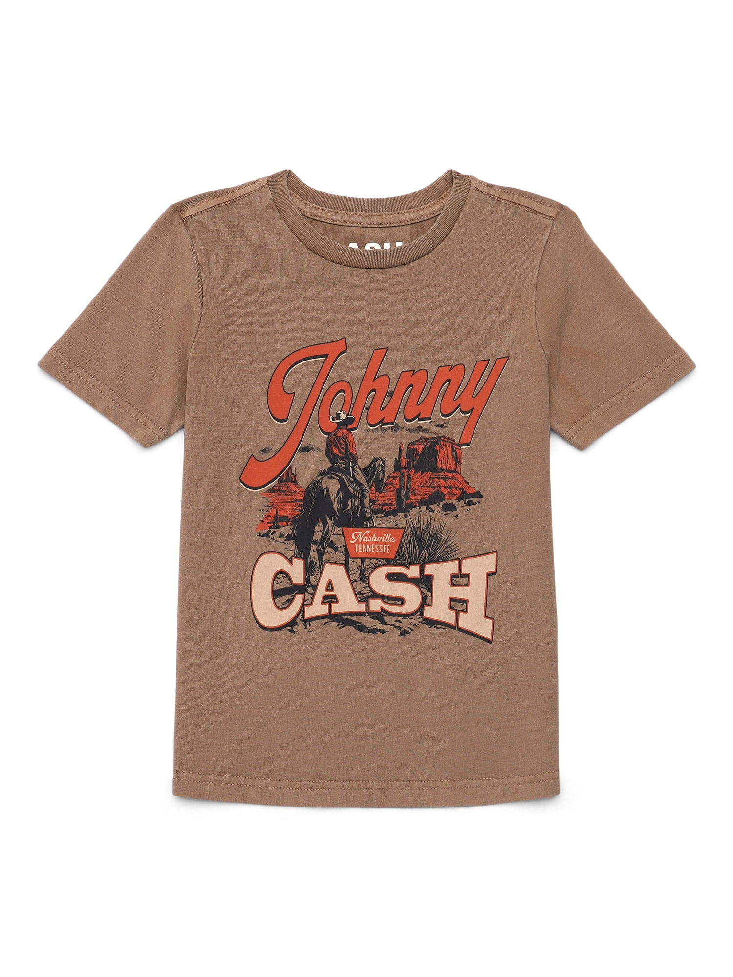 Johnny Cash Boys Graphic Tee with Short Sleeves, Sizes 4-18