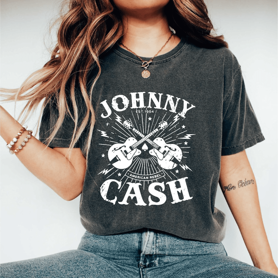 Johnny cash t shirt frauen store