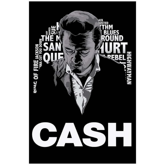 Johnny Cash Poster Motivational Quote Posters Inspirational Music Memorabilia Vinyl June Carter Cash Folsom Prison Decor Wall Art Growth Iconic Vintage Print Album Collectible Quotes Autograph