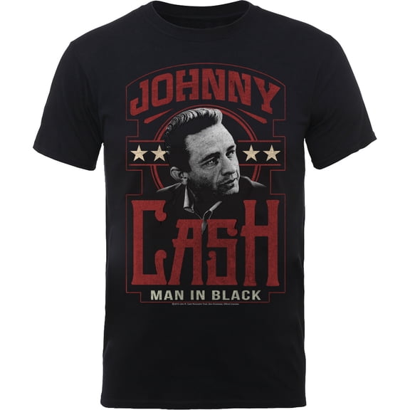 Johnny Cash Unisex T-Shirt Man In Black (Large)