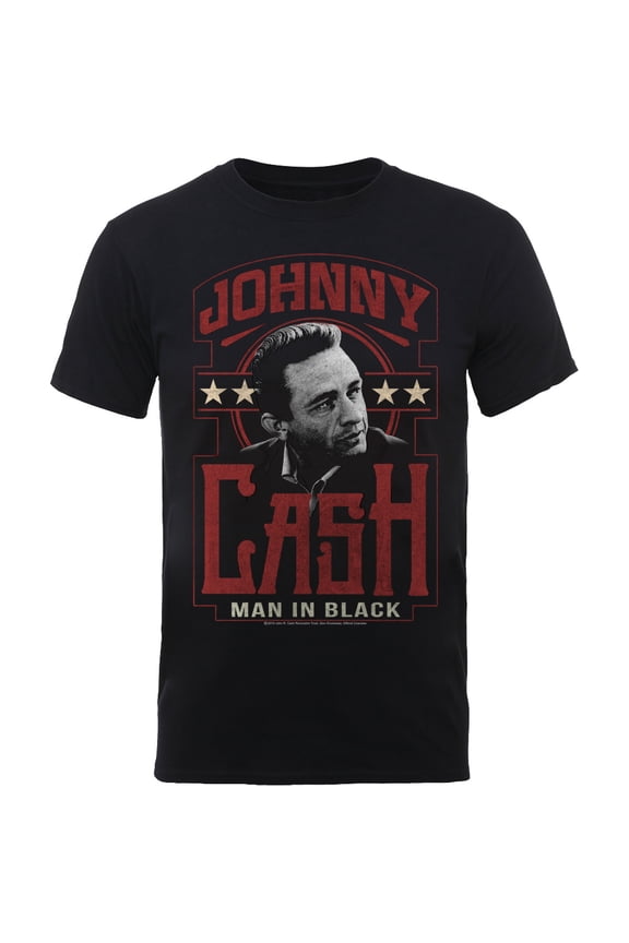 Johnny Cash Unisex T-Shirt Man In Black (Large)