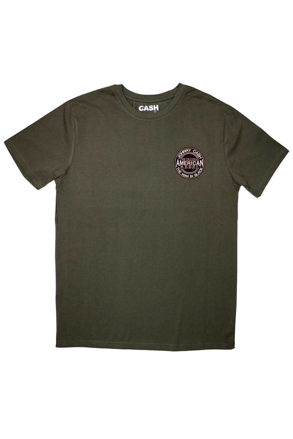 Johnny Cash Unisex T-Shirt: Mini American Rebel Logo (X-Large)