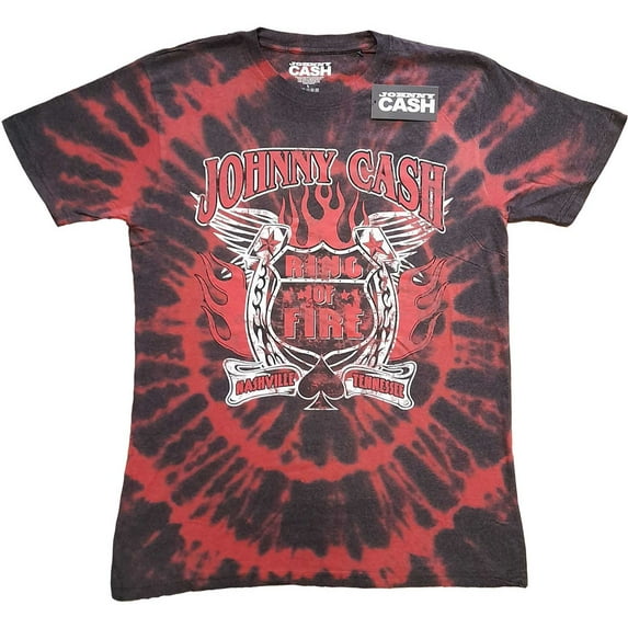Johnny Cash Unisex T-Shirt Ring of Fire (Wash Collection) (Small)